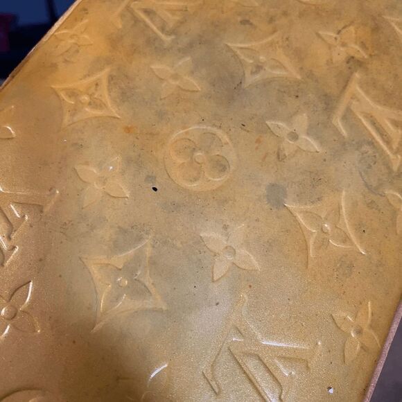 Authentic Louis Vuitton LV Vtg 1999 Yellow Vernis Leather Houston Handbag *FLAWS - Picture 10 of 14